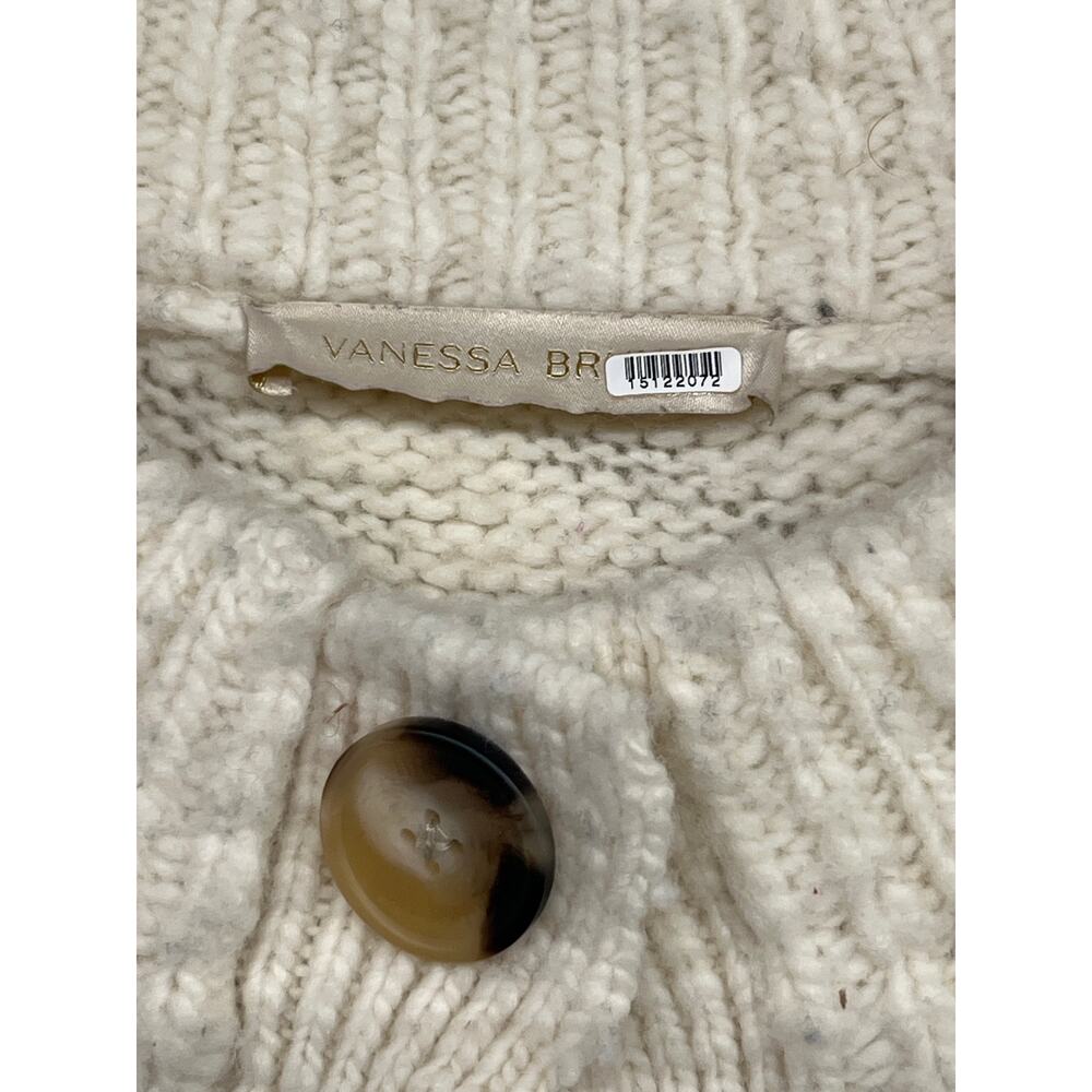 Vanessa Bruno Sz L Cream Vivi Fair Isle Nordic Oversized Wool Cardigan Sweater - Picture 4 of 6